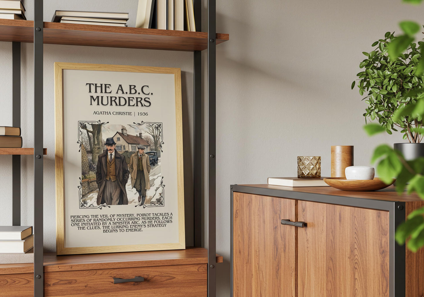 The ABC Murders by Agatha Christie Descriptive, High Quality Poster Print. Free Delivery Wall Art.Author and Blurb Book Artwork