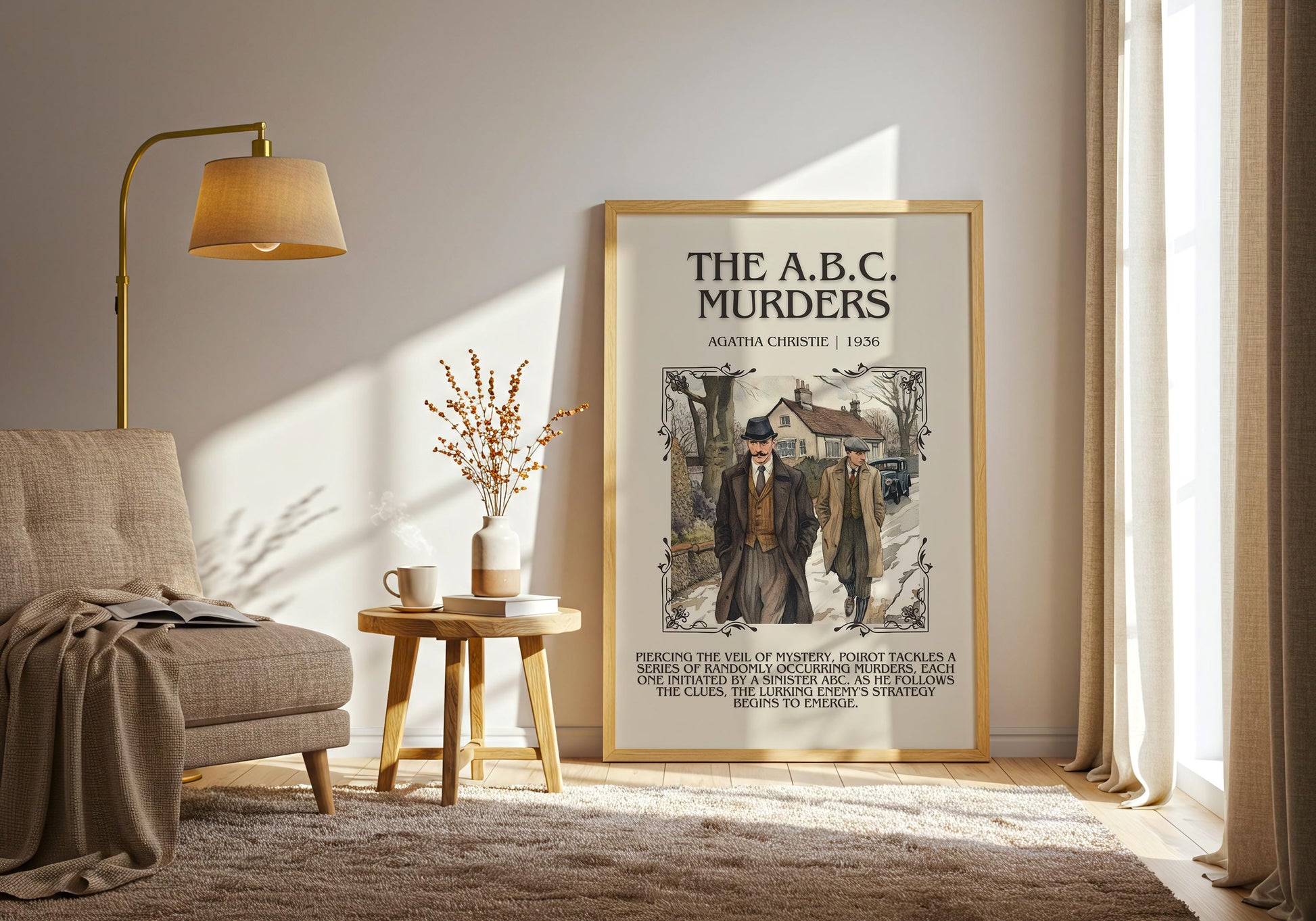 The ABC Murders by Agatha Christie Descriptive, High Quality Poster Print. Free Delivery Wall Art.Author and Blurb Book Artwork