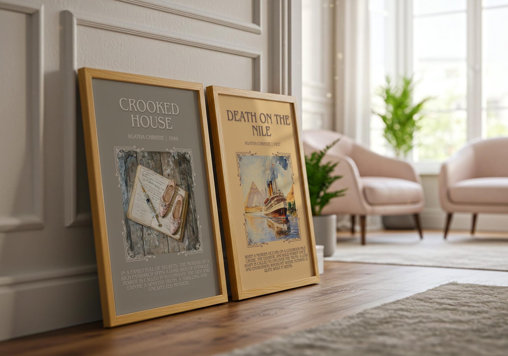 Crooked House by Agatha Christie Descriptive, High Quality Poster Print. Free Delivery Wall Art.Author and Blurb Book Artwork