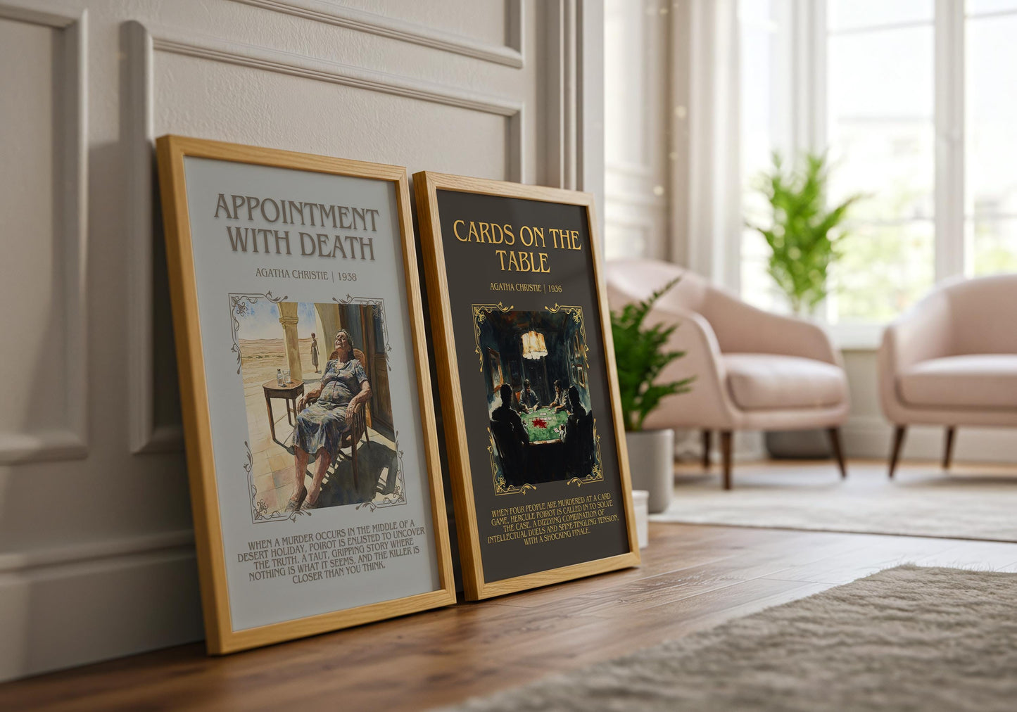 Cards On The Table by Agatha Christie Descriptive, High Quality Poster Print. Free Delivery Wall Art.Author and Blurb Book Artwork