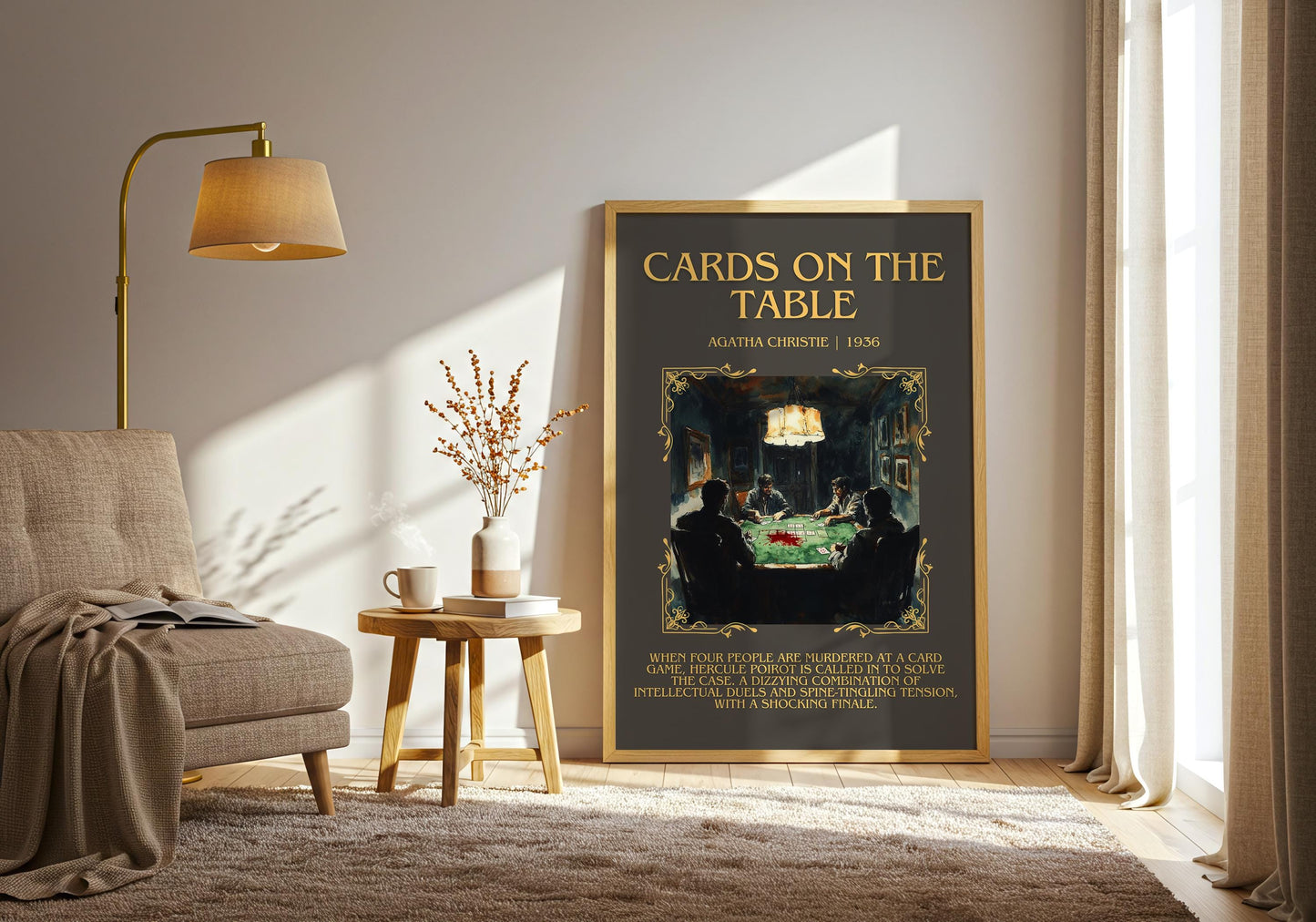 Cards On The Table by Agatha Christie Descriptive, High Quality Poster Print. Free Delivery Wall Art.Author and Blurb Book Artwork
