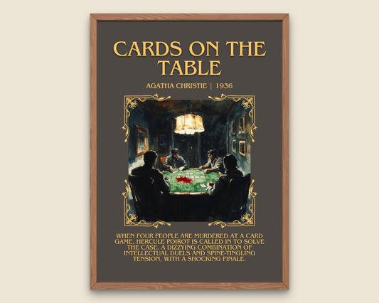 Cards On The Table by Agatha Christie Descriptive, High Quality Poster Print. Free Delivery Wall Art.Author and Blurb Book Artwork