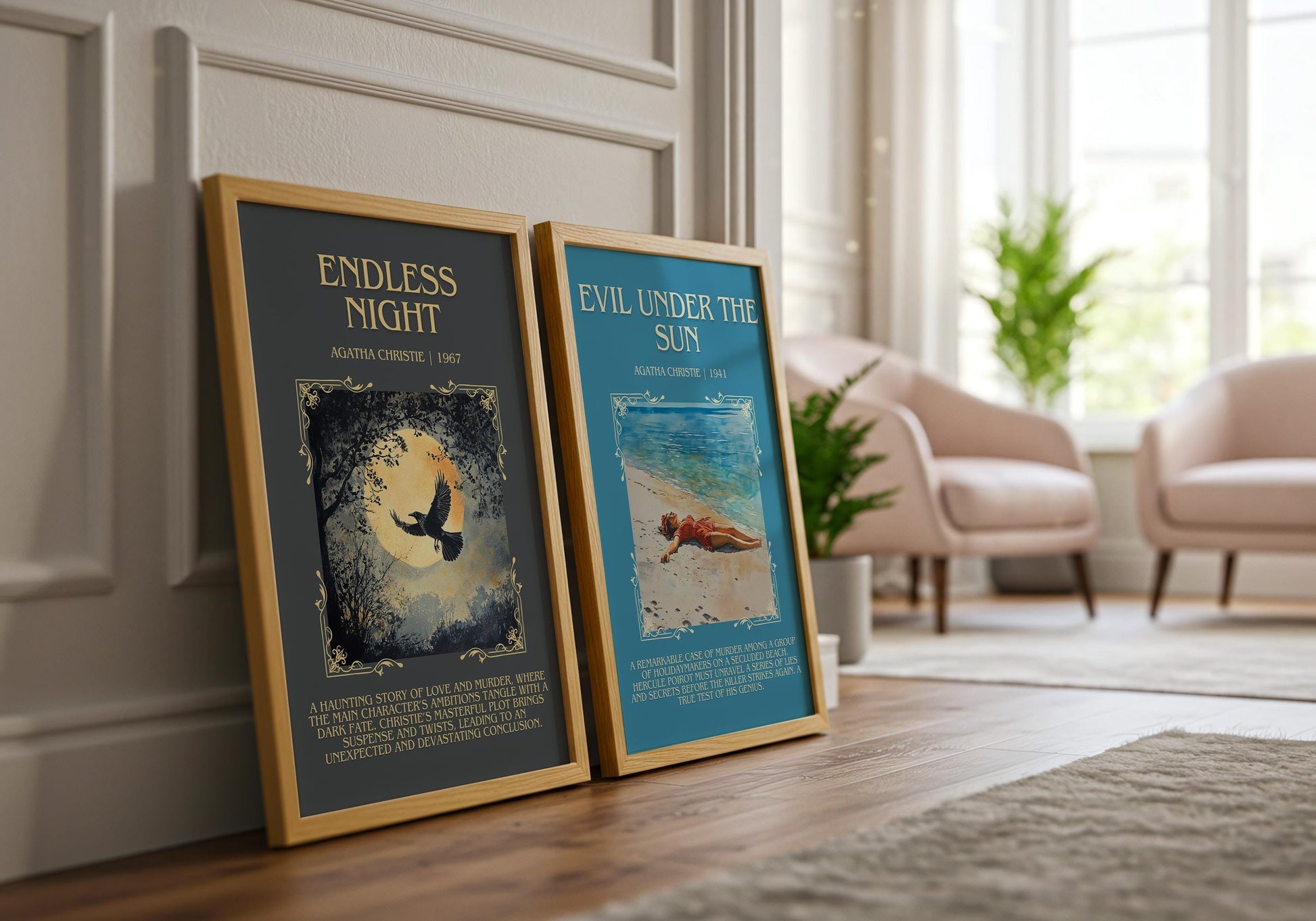 Endless Night by Agatha Christie Descriptive, High Quality Poster Print. Free Delivery Wall Art.Author and Blurb Book Artwork
