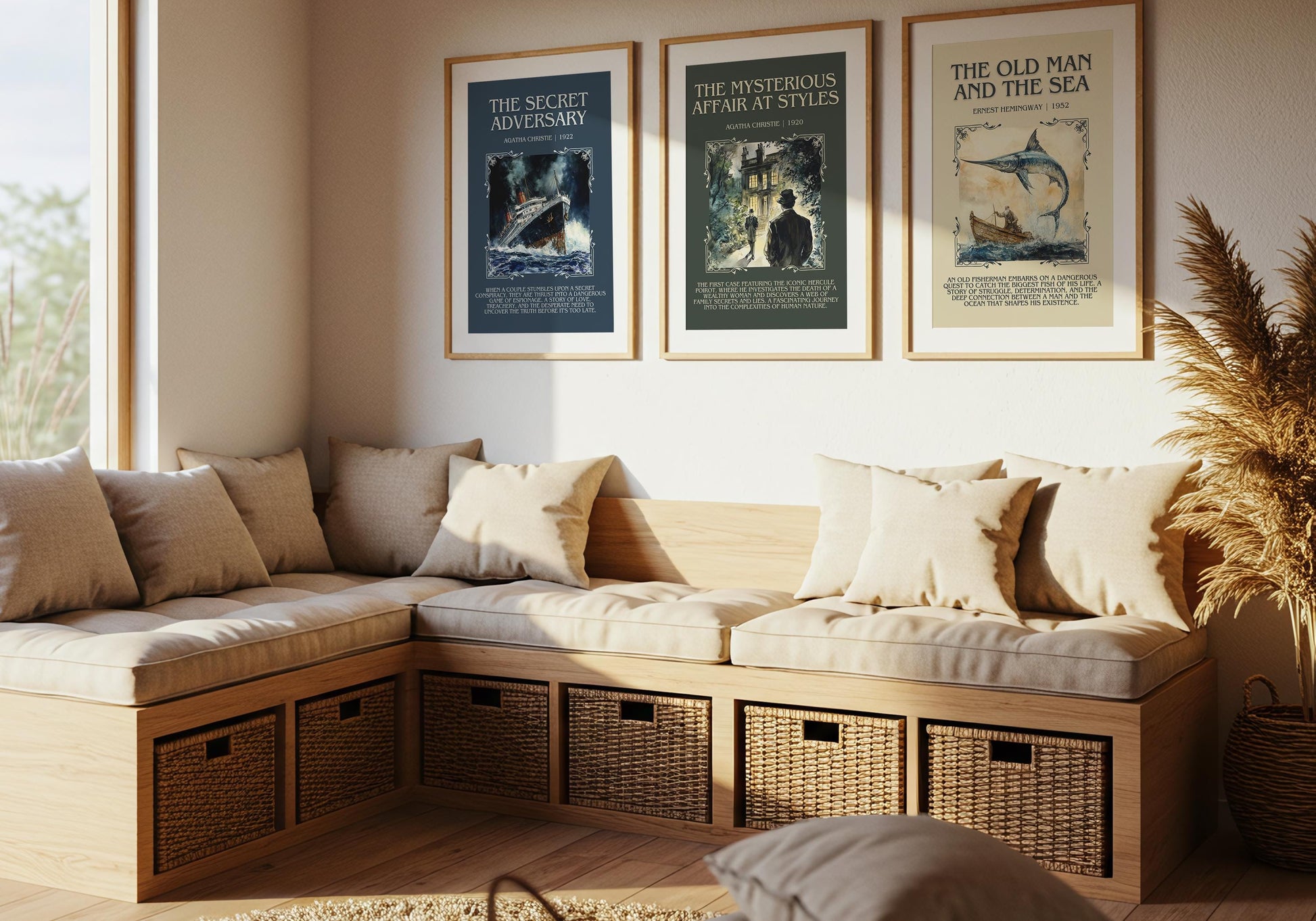 The Mysterious Affair At Styles by Agatha Christie Descriptive, High Quality Poster Print. Free Delivery Wall Art. Author&Blurb Book Artwork