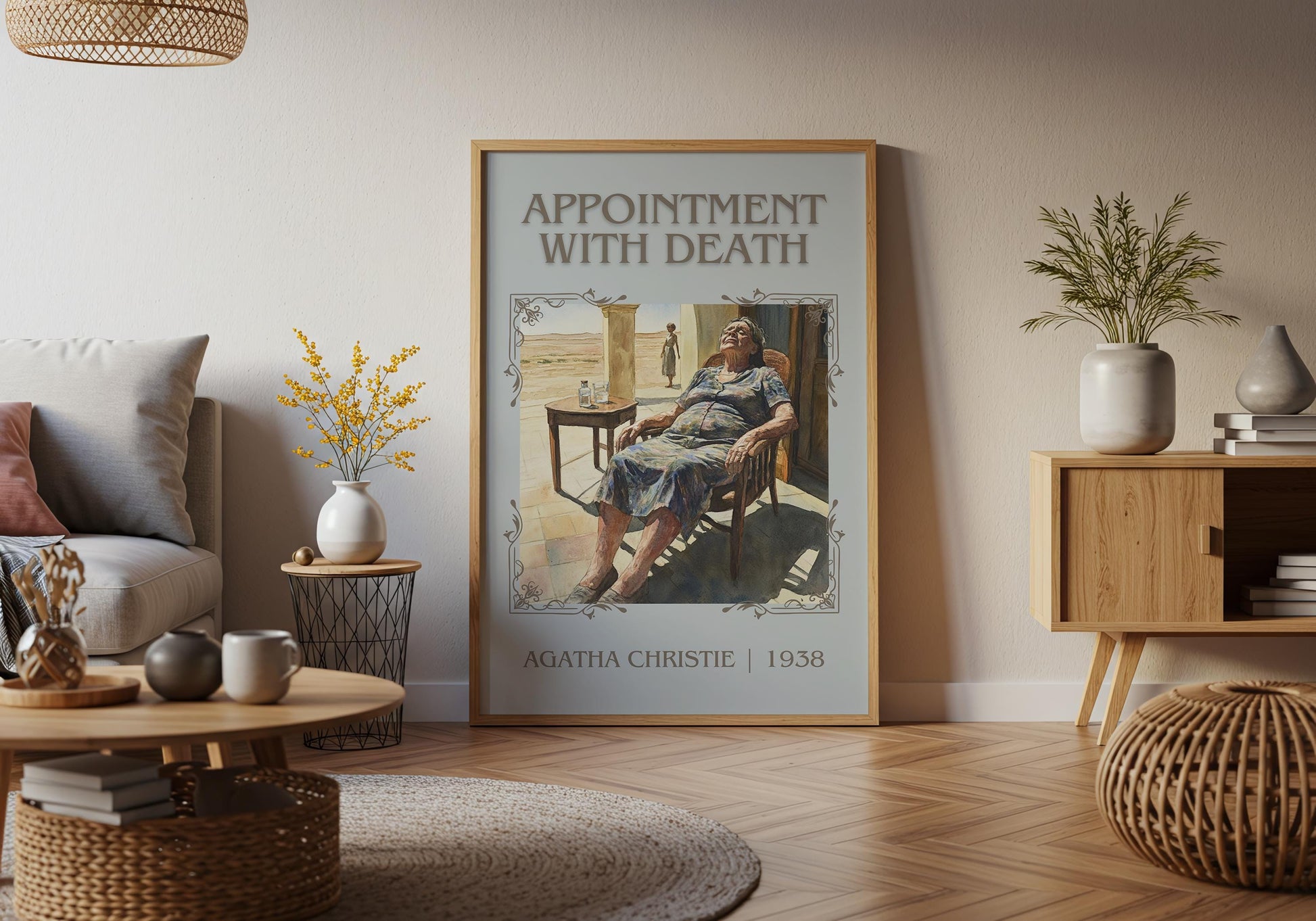 Appointment With Death by Agatha Christie High Quality Poster Print. Free Delivery Wall Art. Author and Blurb Book / Novel Minimalist Art.