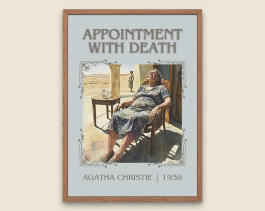 Appointment With Death by Agatha Christie High Quality Poster Print. Free Delivery Wall Art. Author and Blurb Book / Novel Minimalist Art.