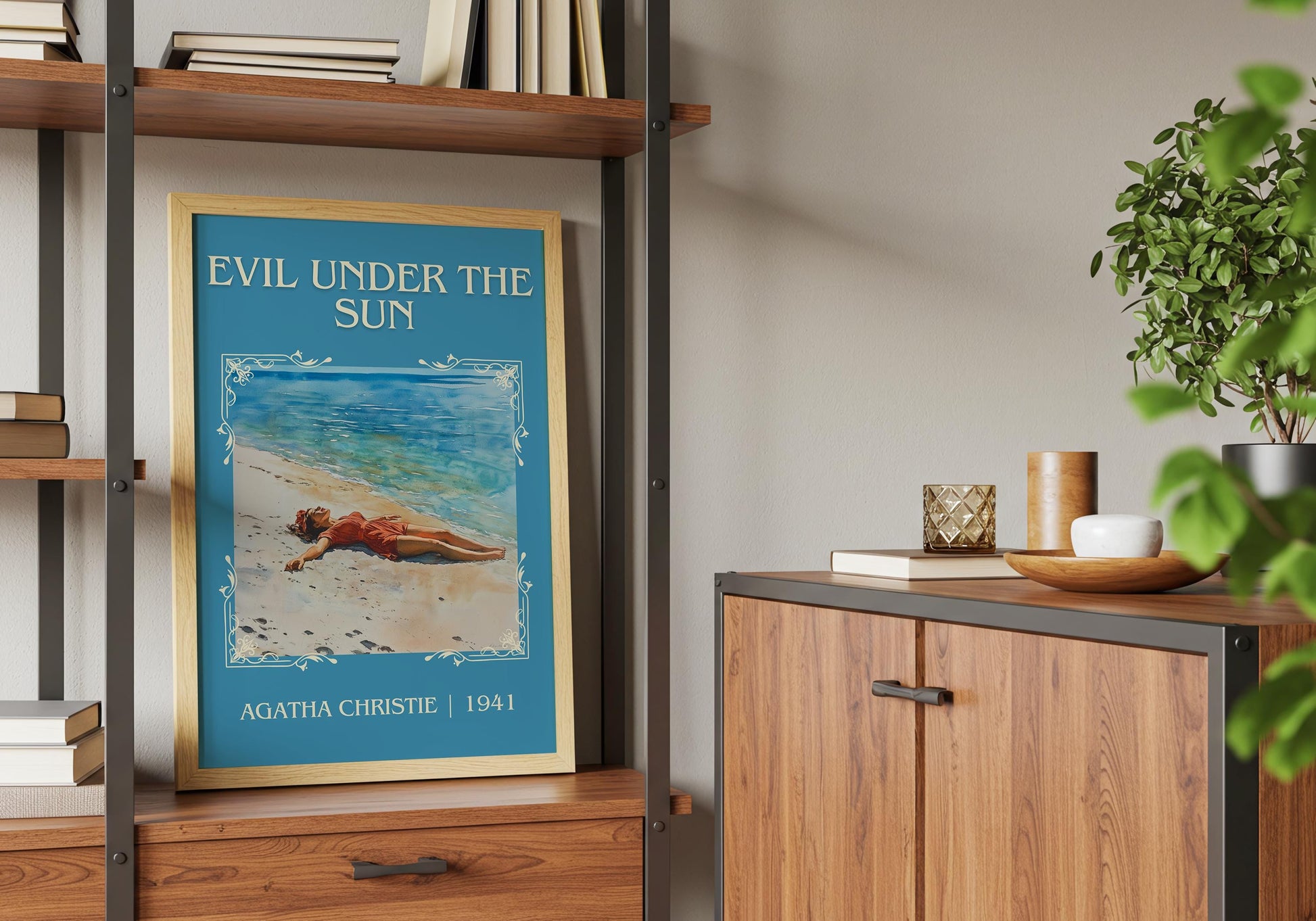 Evil Under The Sun by Agatha Christie High Quality Poster Print. Free Delivery Wall Art. Author and Blurb Book / Novel Minimalist Art.