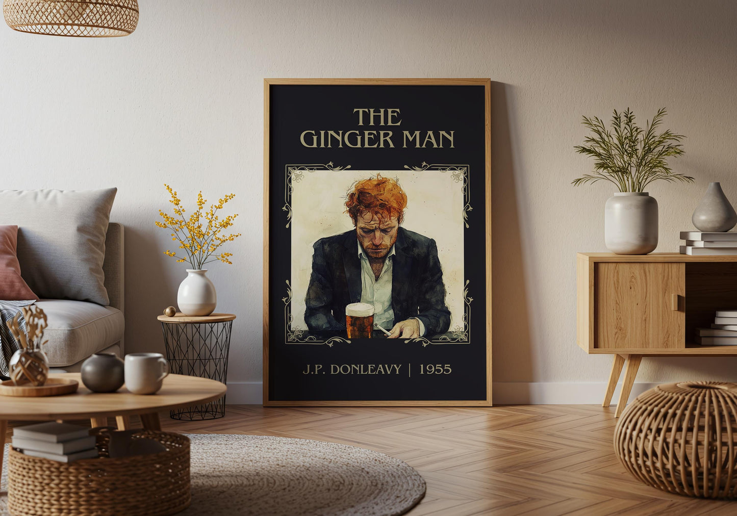 The Ginger Man by J.P. Donleavy High Quality Poster Print. Free Delivery Wall Art. Author & Blurb Book/Novel Minimalist Art.