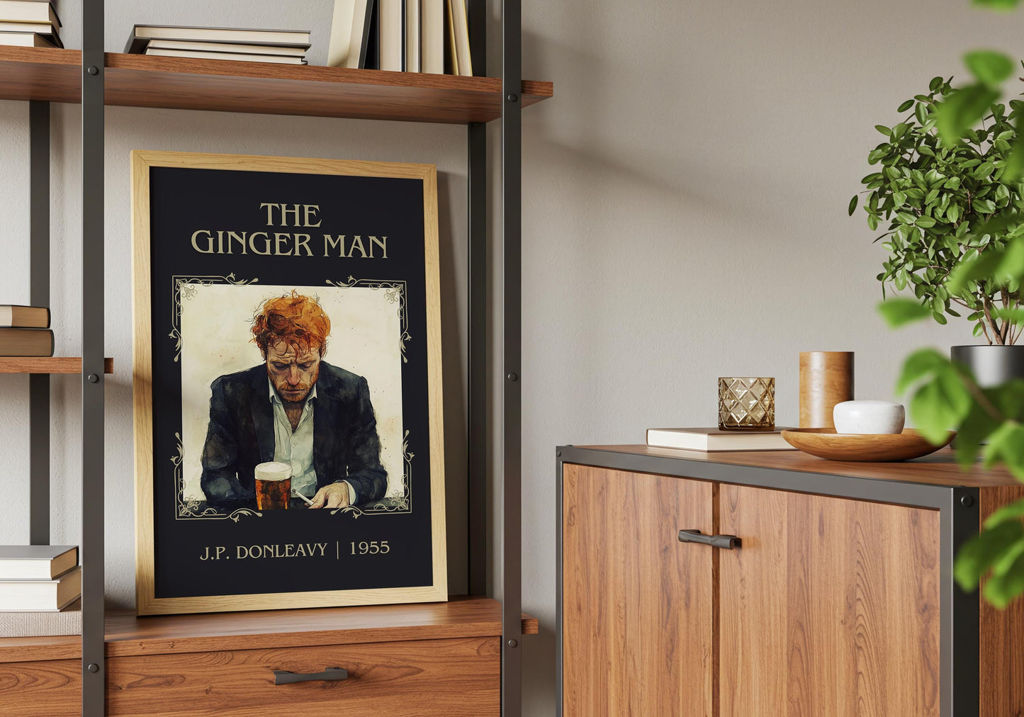 The Ginger Man by J.P. Donleavy High Quality Poster Print. Free Delivery Wall Art. Author & Blurb Book/Novel Minimalist Art.