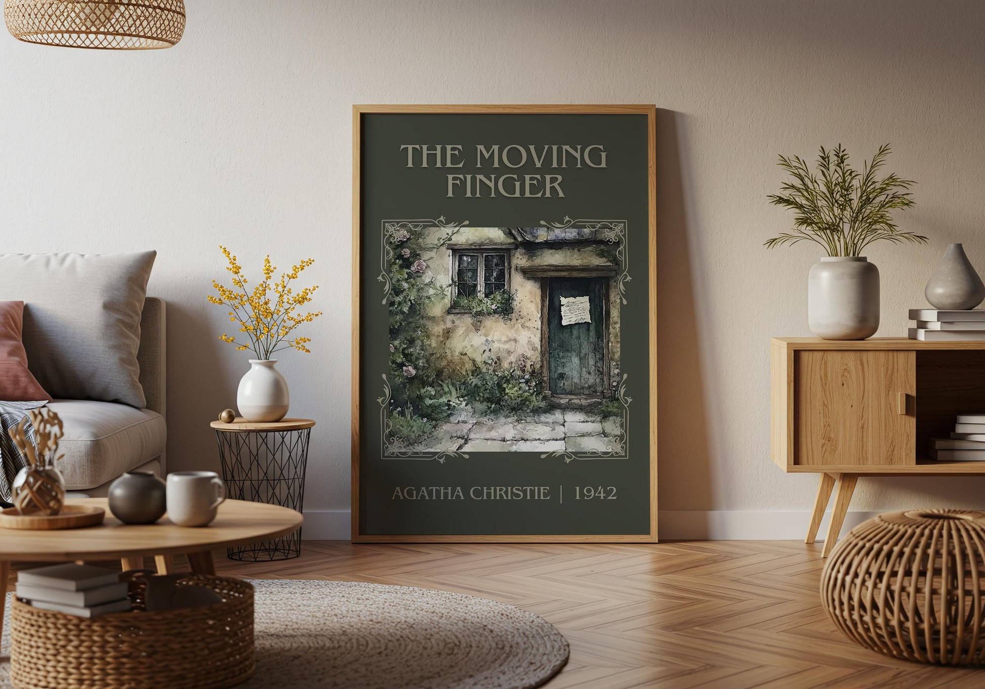 The Moving Finger by Agatha Christie High Quality Poster Print. Free Delivery Wall Art. Author & Blurb Book/Novel Minimalist Art.