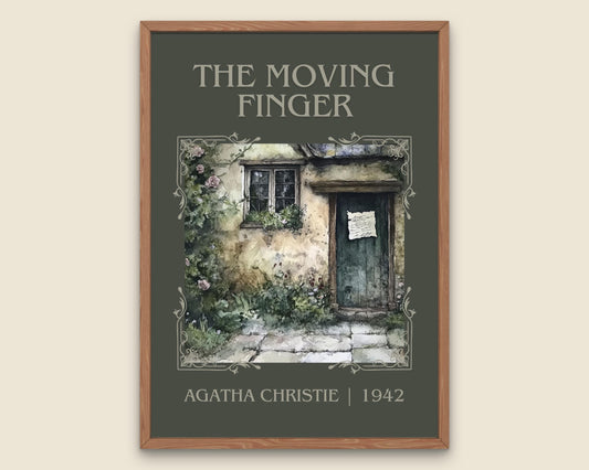 The Moving Finger by Agatha Christie High Quality Poster Print. Free Delivery Wall Art. Author & Blurb Book/Novel Minimalist Art.
