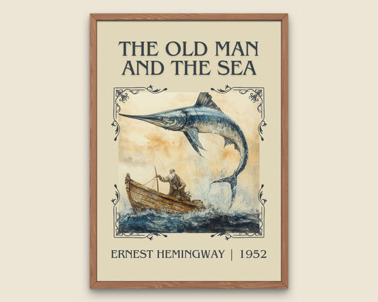 The Old Man And The Sea by Agatha Christie High Quality Poster Print. Free Delivery Wall Art. Author&Blurb Book/Novel Minimalist Art