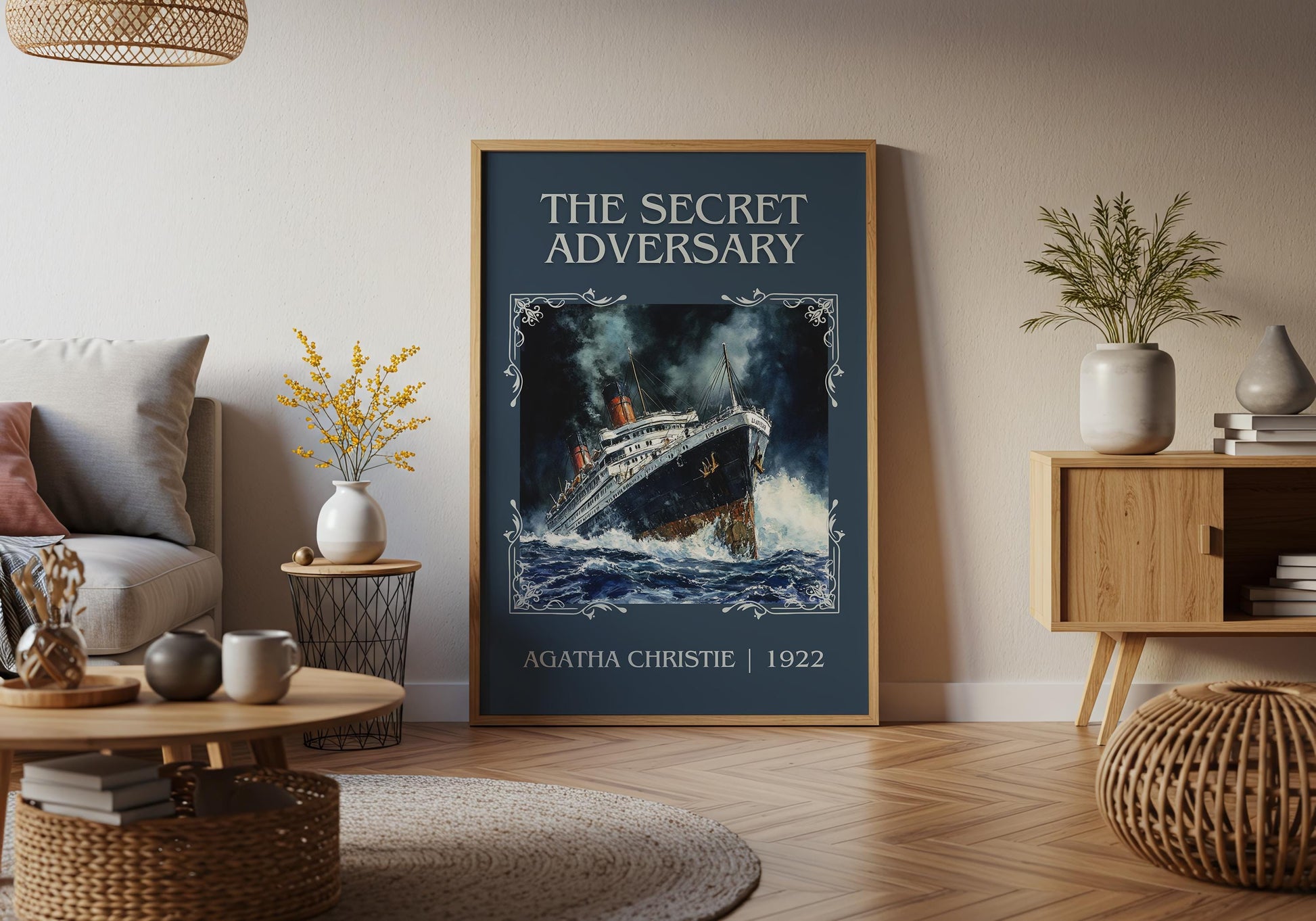 The Secret Adversary by Agatha Christie High Quality Poster Print. Free Delivery Wall Art. Author & Blurb Book/Novel Minimalist Art Gift