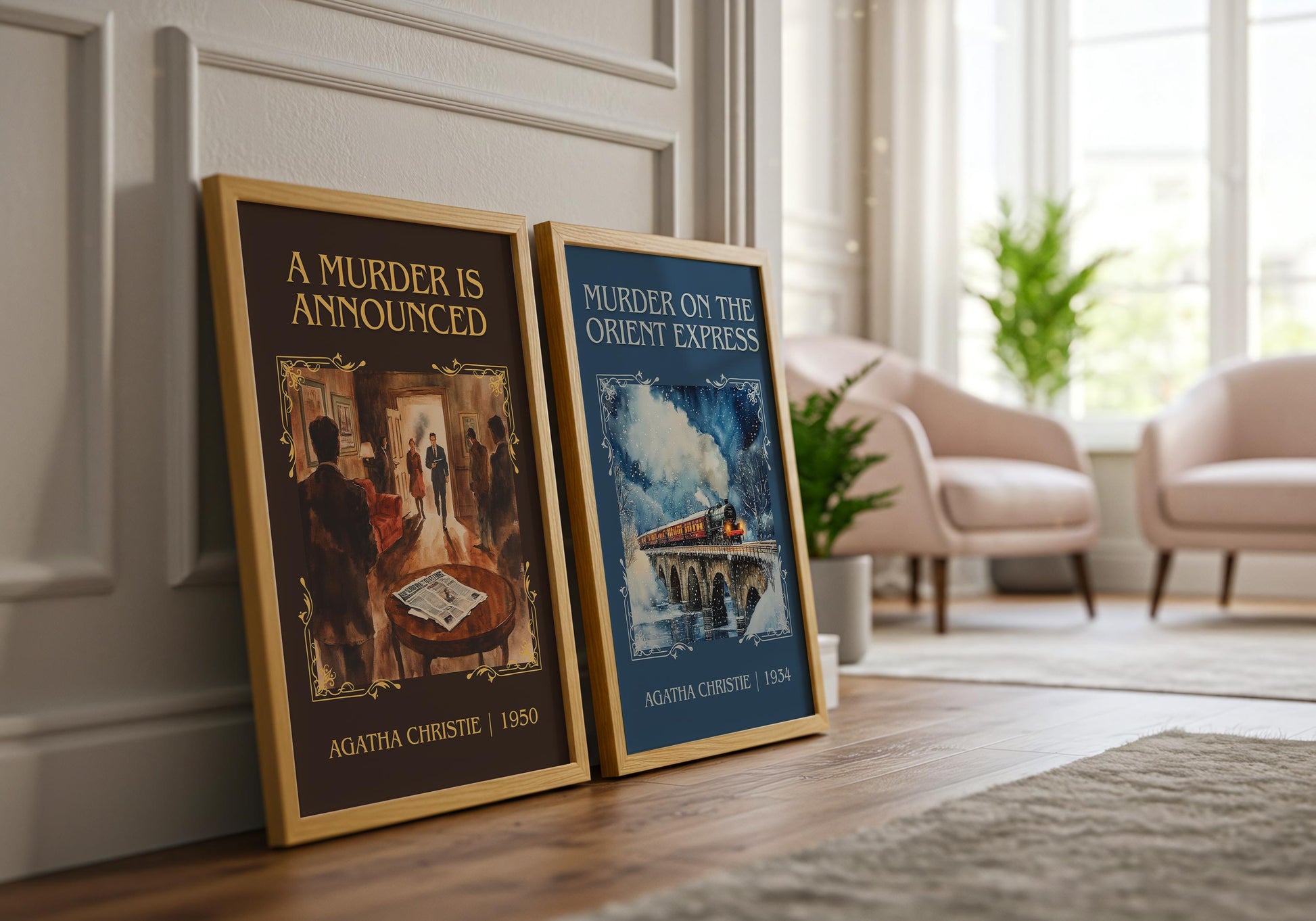 A Murder Is Announced by Agatha Christie High Quality Poster Print. Free Delivery Wall Art. Author & Blurb Book/Novel Minimalist Art Gift