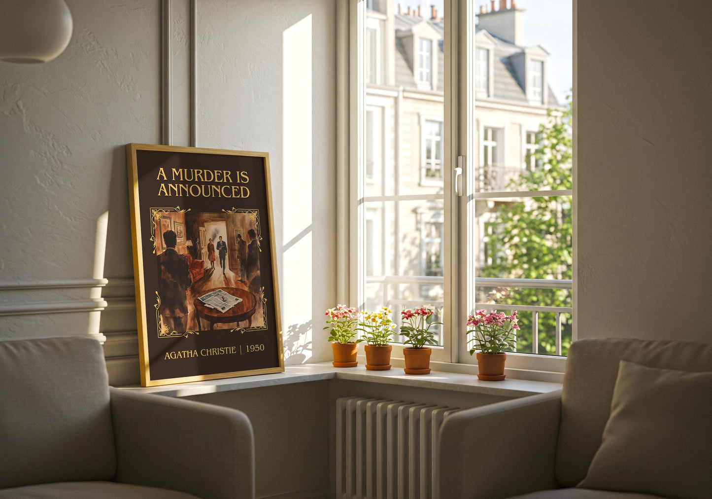 A Murder Is Announced by Agatha Christie High Quality Poster Print. Free Delivery Wall Art. Author & Blurb Book/Novel Minimalist Art Gift