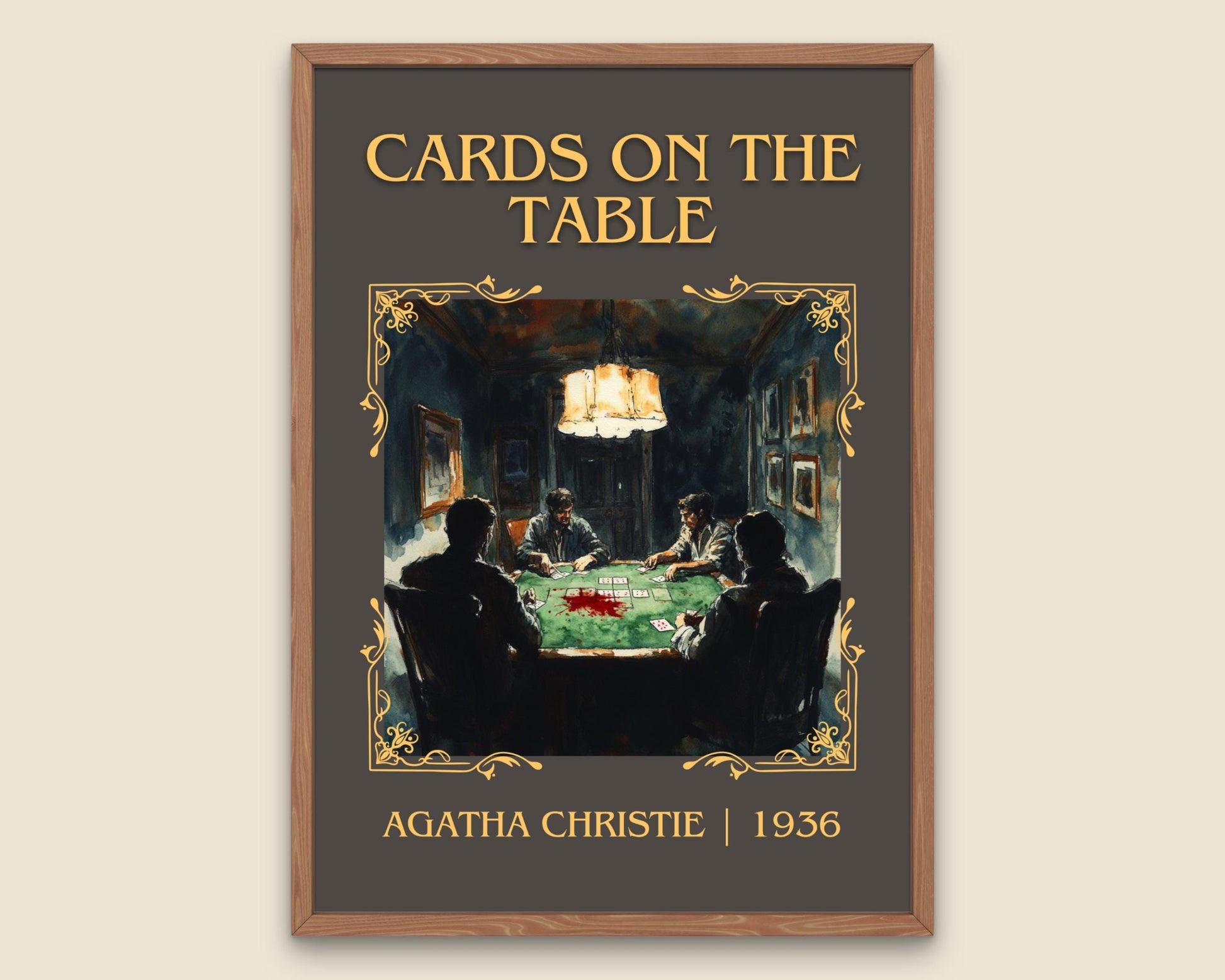 Cards On The Table by Agatha Christie High Quality Poster Print. Free Delivery Wall Art. Author & Blurb Book/Novel Minimalist Art Gift