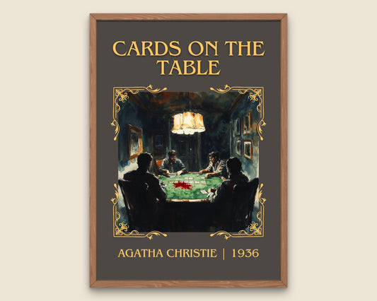 Cards On The Table by Agatha Christie High Quality Poster Print. Free Delivery Wall Art. Author & Blurb Book/Novel Minimalist Art Gift
