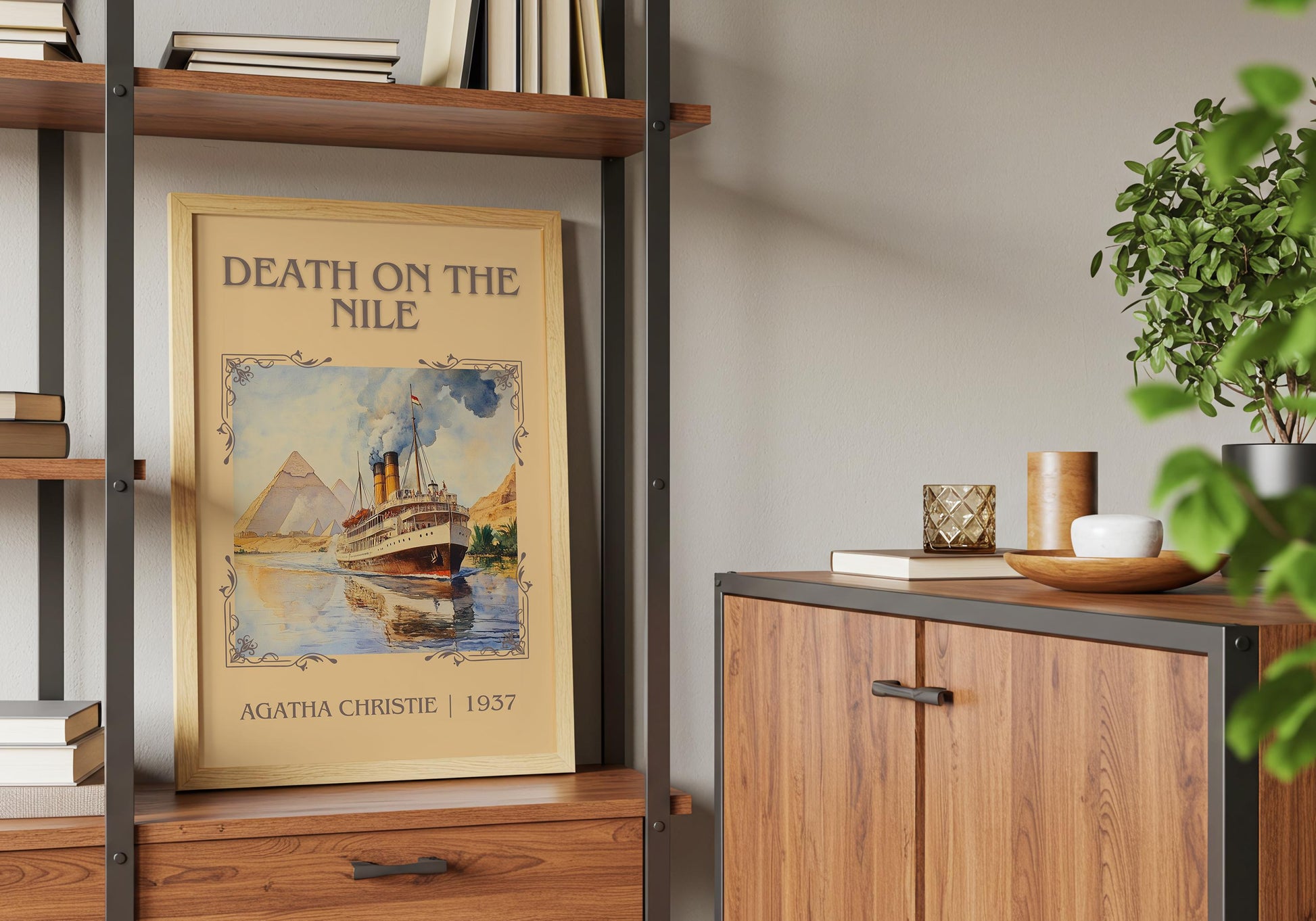 Death On The Nile by Agatha Christie High Quality Poster Print. Free Delivery Wall Art. Author & Blurb Book/Novel Minimalist Art Gift