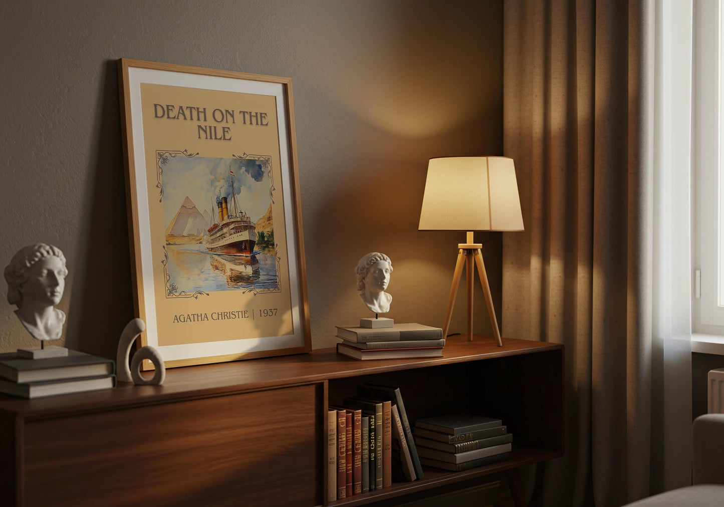 Death On The Nile by Agatha Christie High Quality Poster Print. Free Delivery Wall Art. Author & Blurb Book/Novel Minimalist Art Gift