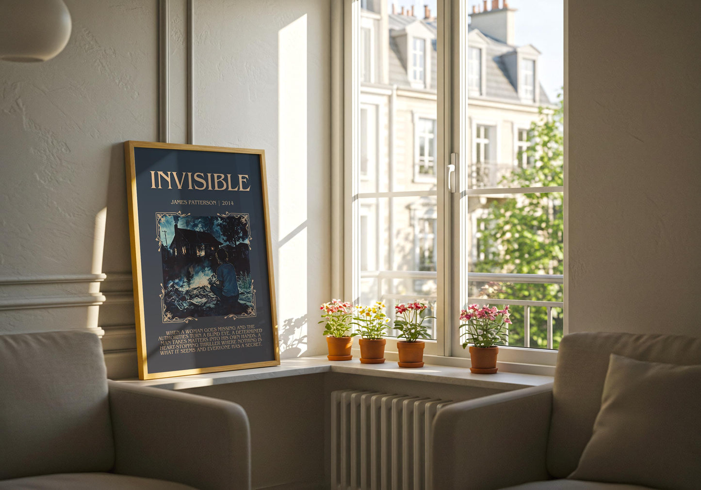Invisible by James Patterson Descriptive, High Quality Poster Print. Free Delivery Wall Art.Author & Blurb Book Artwork.Book Summary Gift
