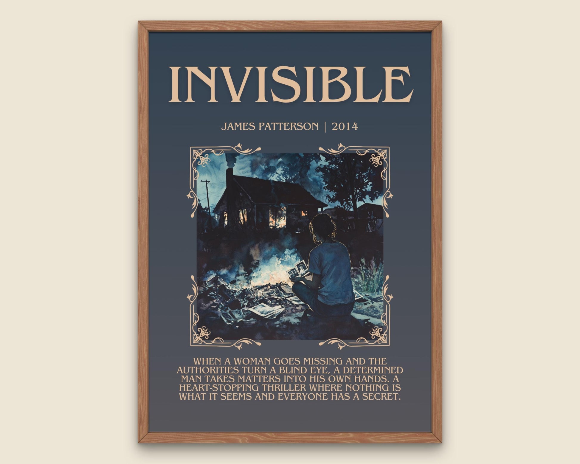 Invisible by James Patterson Descriptive, High Quality Poster Print. Free Delivery Wall Art.Author & Blurb Book Artwork.Book Summary Gift