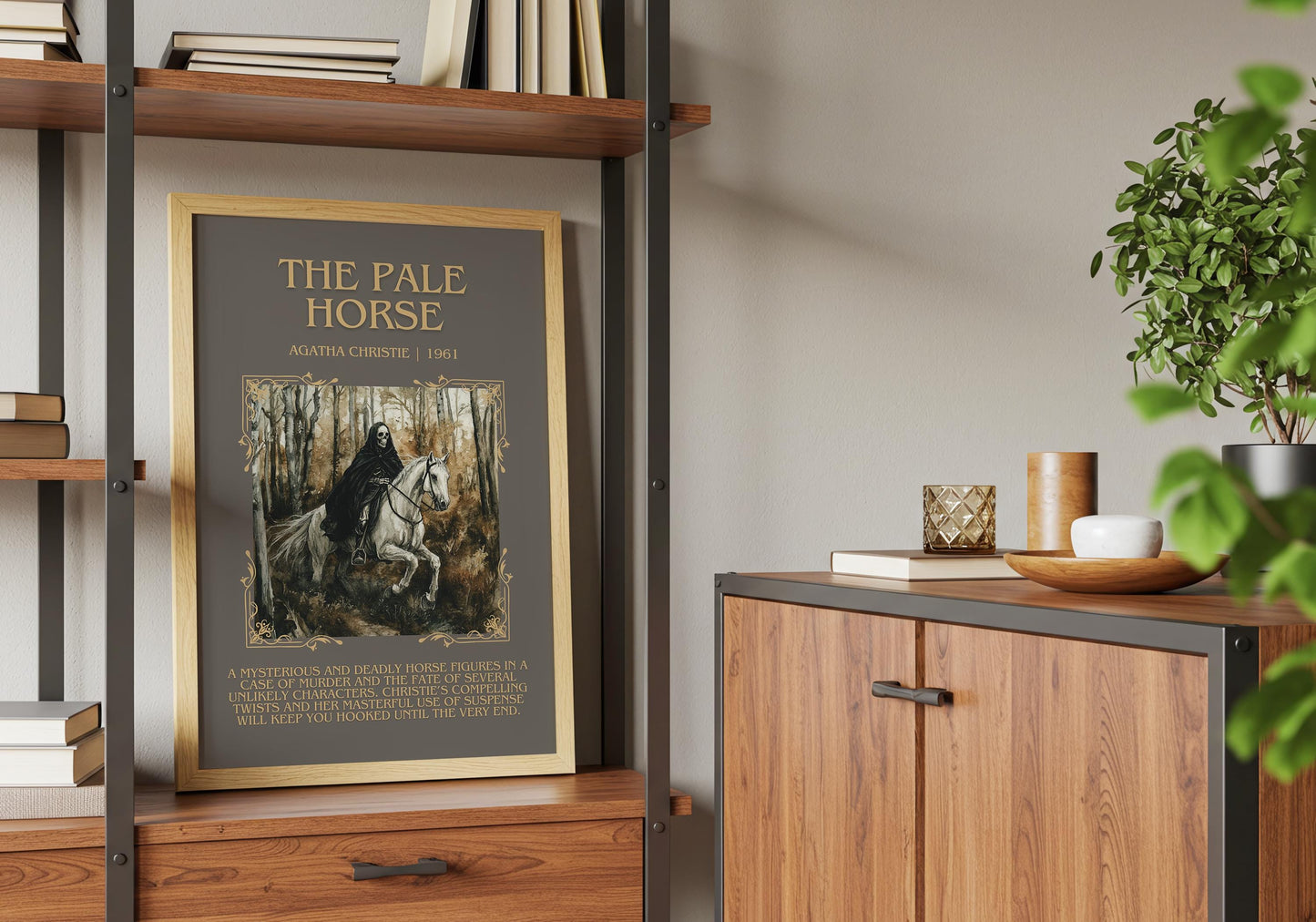 The Pale Horse by Agatha Christie Descriptive, High Quality Poster Print Free Delivery Wall Art. Author&Blurb Book Artwork.Book Summary Gift