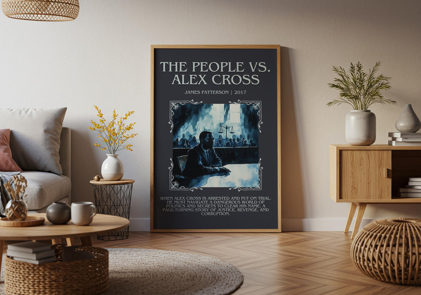 The People vs Alex Cross by James Patterson Descriptive, High Quality Poster Print Free Delivery Wall Art. Author&Blurb Book Artwork. Gift