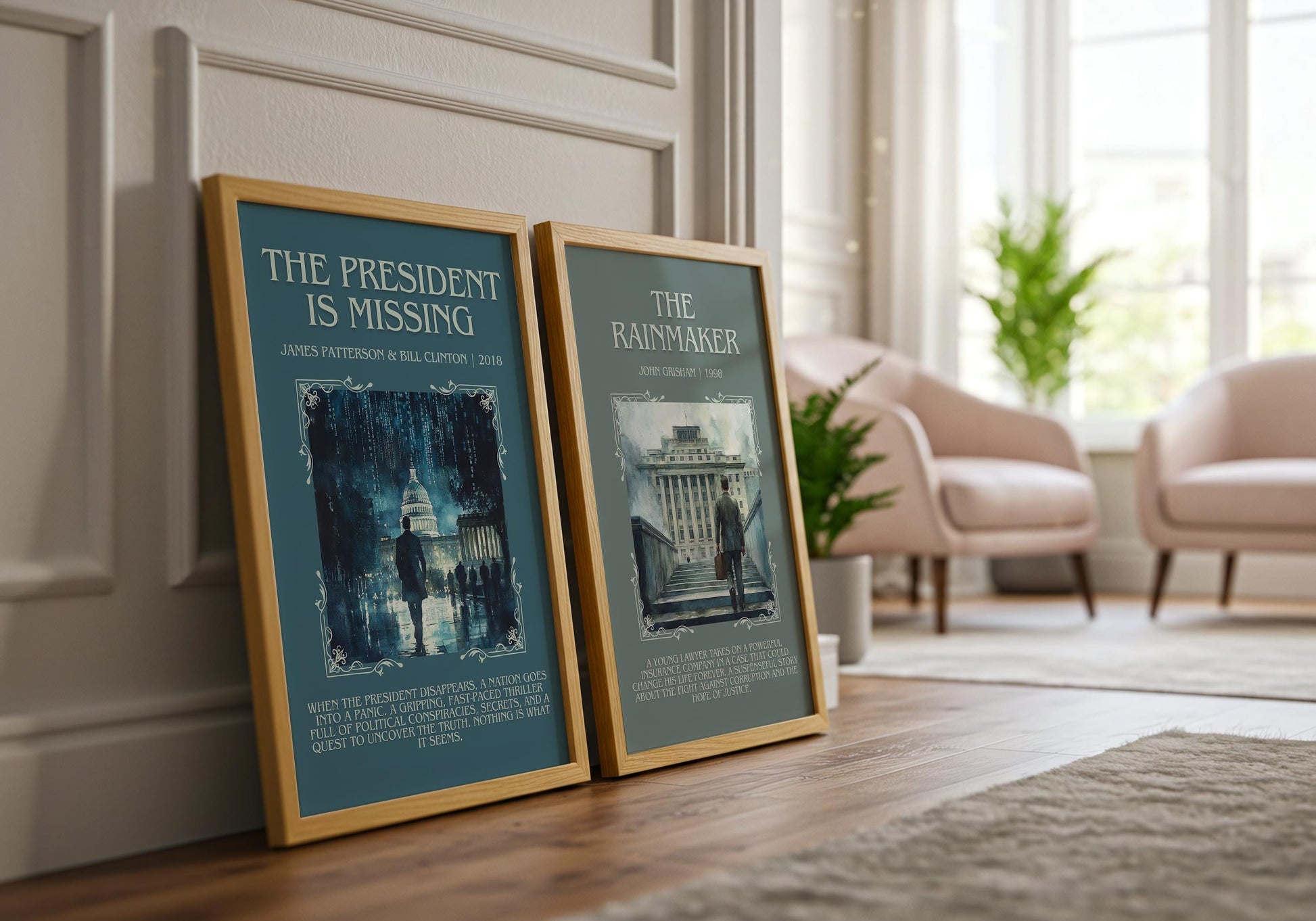 The President Is Missing by James Patterson Descriptive, High Quality Poster Print. Free Delivery Wall Art. Author & Blurb Book Artwork.