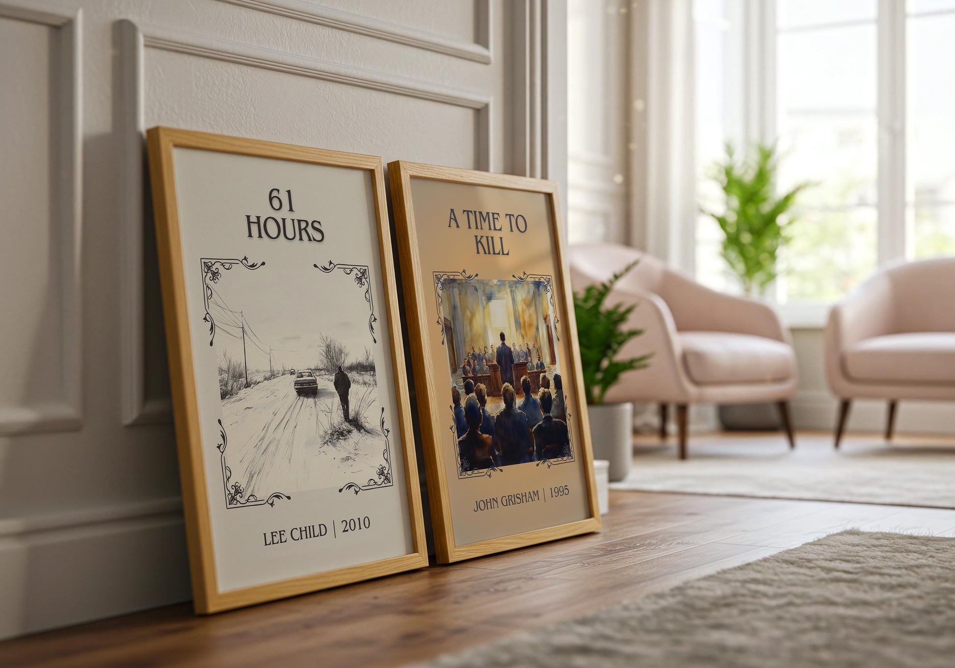 61 Hours by Lee Child High Quality Poster Print. Free Delivery Wall Art. Author & Blurb Book/Novel Minimalist Art Gift