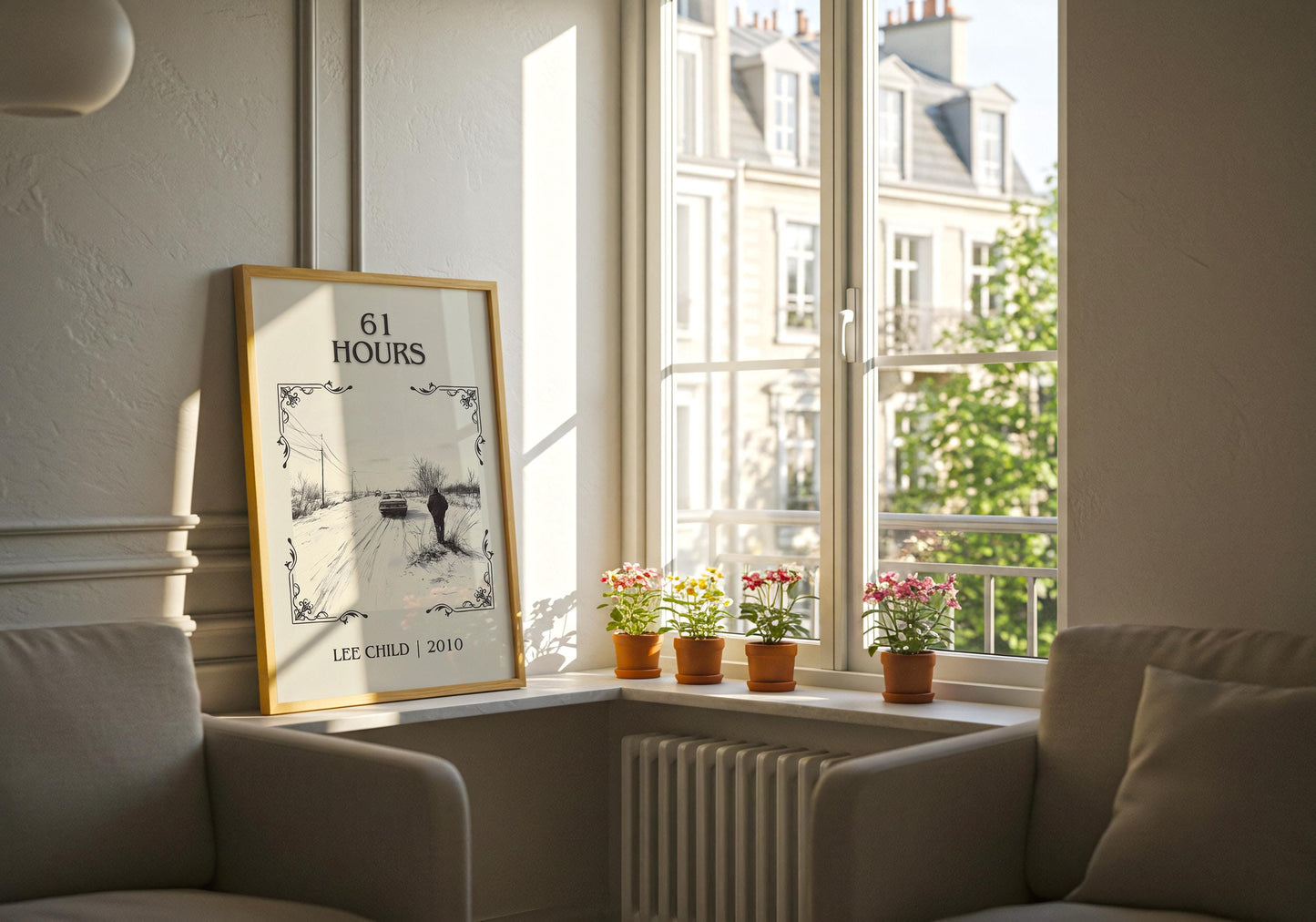 61 Hours by Lee Child High Quality Poster Print. Free Delivery Wall Art. Author & Blurb Book/Novel Minimalist Art Gift