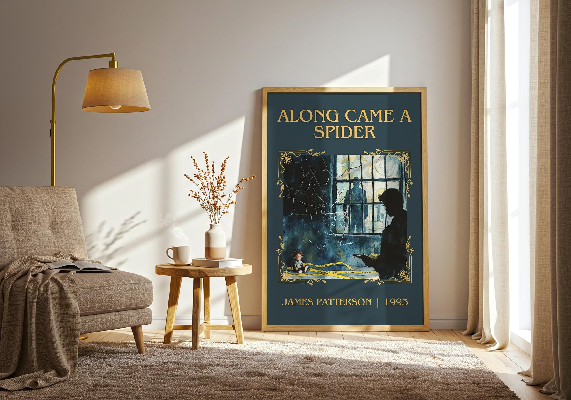 Along Came A Spider by James Patterson High Quality Poster Print. Free Delivery Wall Art. Author & Blurb Book/Novel Minimalist Art Gift