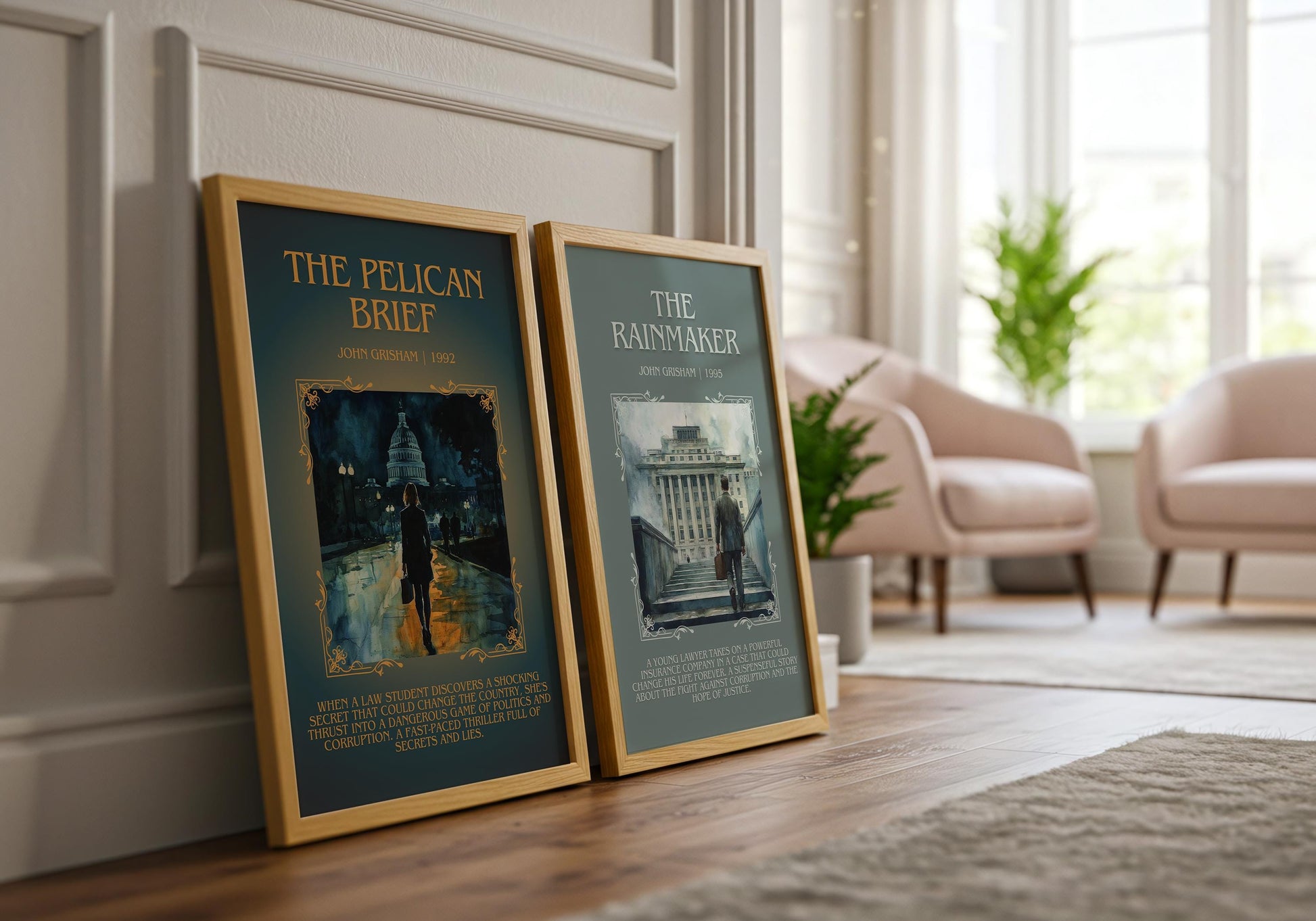 The Rainmaker by John Grisham Descriptive, High Quality Poster Print Free Delivery Wall Art. Author&Blurb Book Artwork. Book Summary Gift