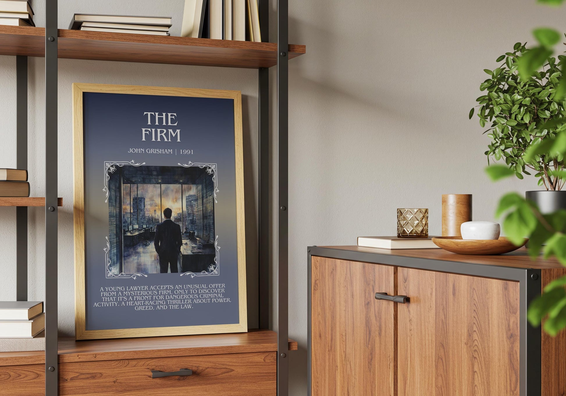 The Firm by John Grisham Descriptive, High Quality Poster Print Free Delivery Wall Art. Author&Blurb Book Artwork. Book Summary Gift Decor