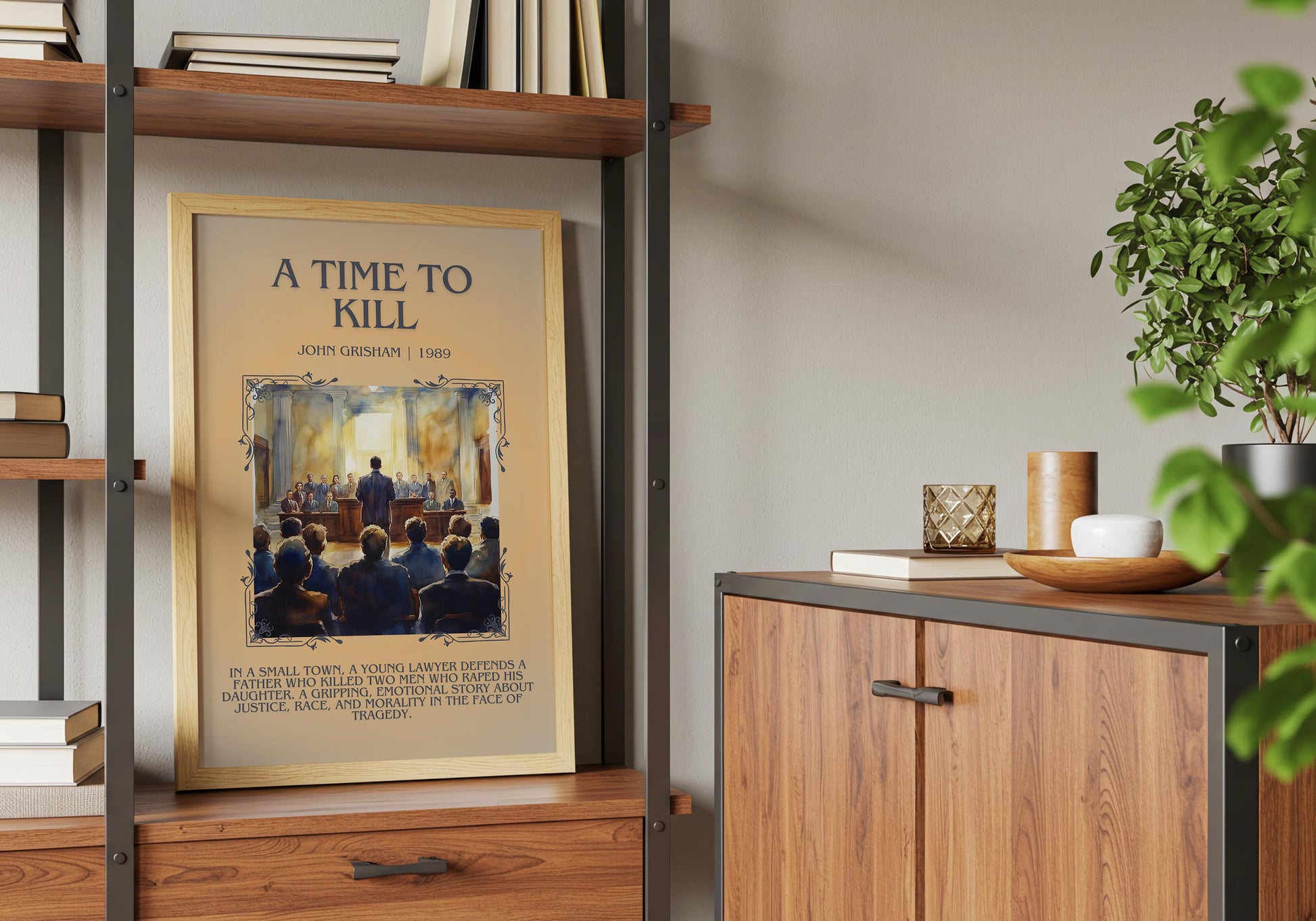 A Time To Kill by John Grisham Descriptive, High Quality Poster Print. Free Delivery Wall Art.Author and Blurb Book Artwork. Summary Gift