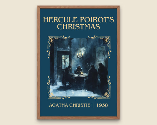 Hercule Poirot's Christmas by Agatha Christie High Quality Poster Print. Free Delivery Wall Art. Author&Blurb Book/Novel Minimalist Art Gift
