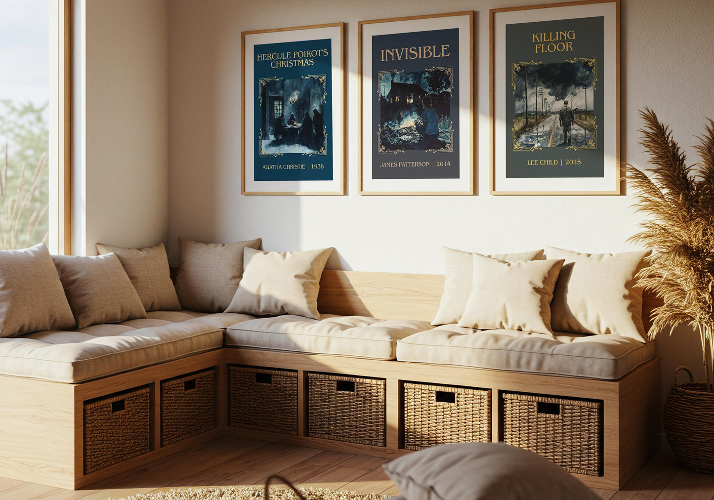Hercule Poirot's Christmas by Agatha Christie High Quality Poster Print. Free Delivery Wall Art. Author&Blurb Book/Novel Minimalist Art Gift