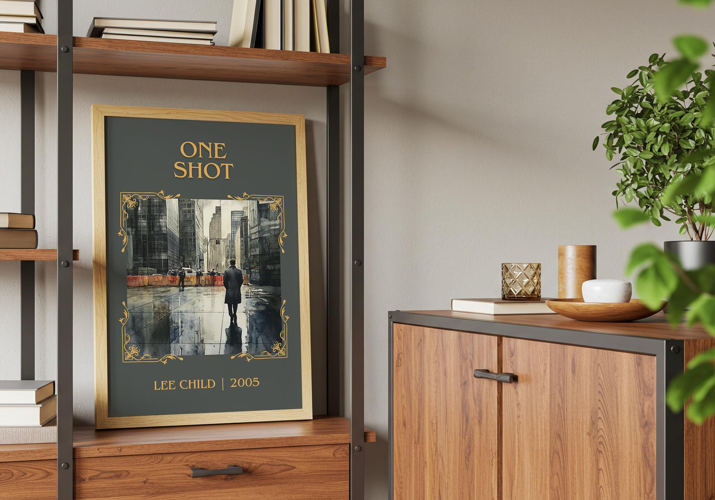 One Shot by Lee Child High Quality Poster Print. Free Delivery Wall Art. Author & Blurb Book/Novel Minimalist Art Gift Decor