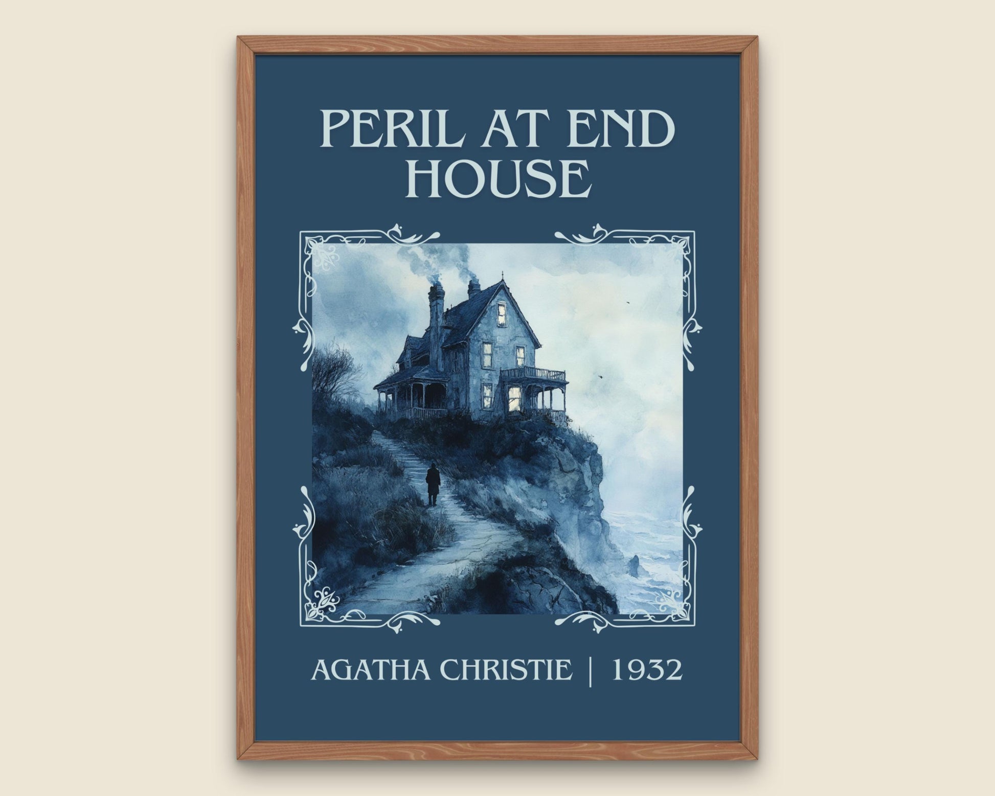 Peril At End House by Agatha Christie High Quality Poster Print. Free Delivery Wall Art. Author & Blurb Book/Novel Minimalist Art Gift Decor