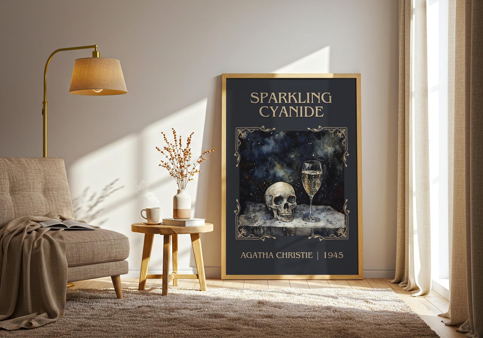 Sparkling Cyanide by Agatha Christie High Quality Poster Print. Free Delivery Wall Art. Author & Blurb Book/Novel Minimalist Art Gift Decor
