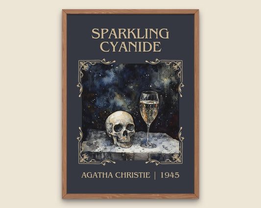 Sparkling Cyanide by Agatha Christie High Quality Poster Print. Free Delivery Wall Art. Author & Blurb Book/Novel Minimalist Art Gift Decor