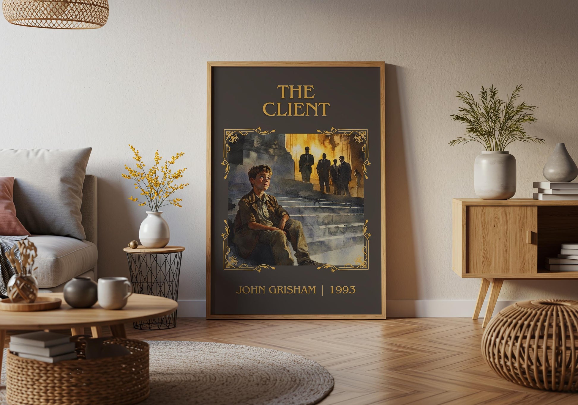 The Client by John Grisham High Quality Poster Print. Free Delivery Wall Art. Author & Blurb Book/Novel Minimalist Art Gift Decor