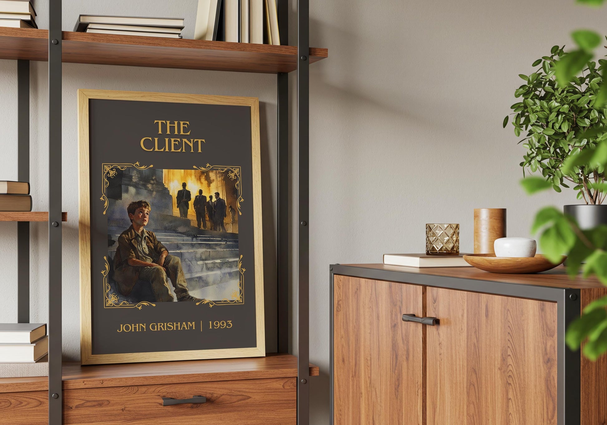 The Client by John Grisham High Quality Poster Print. Free Delivery Wall Art. Author & Blurb Book/Novel Minimalist Art Gift Decor