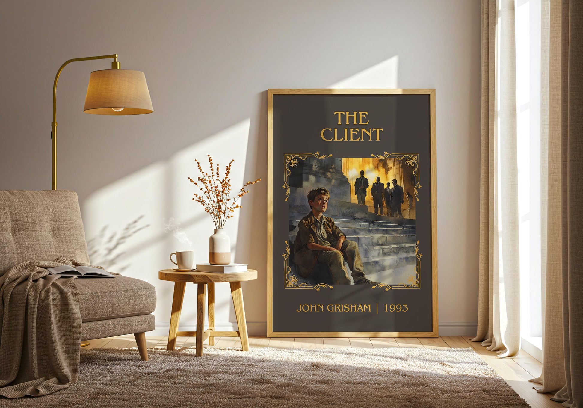 The Client by John Grisham High Quality Poster Print. Free Delivery Wall Art. Author & Blurb Book/Novel Minimalist Art Gift Decor