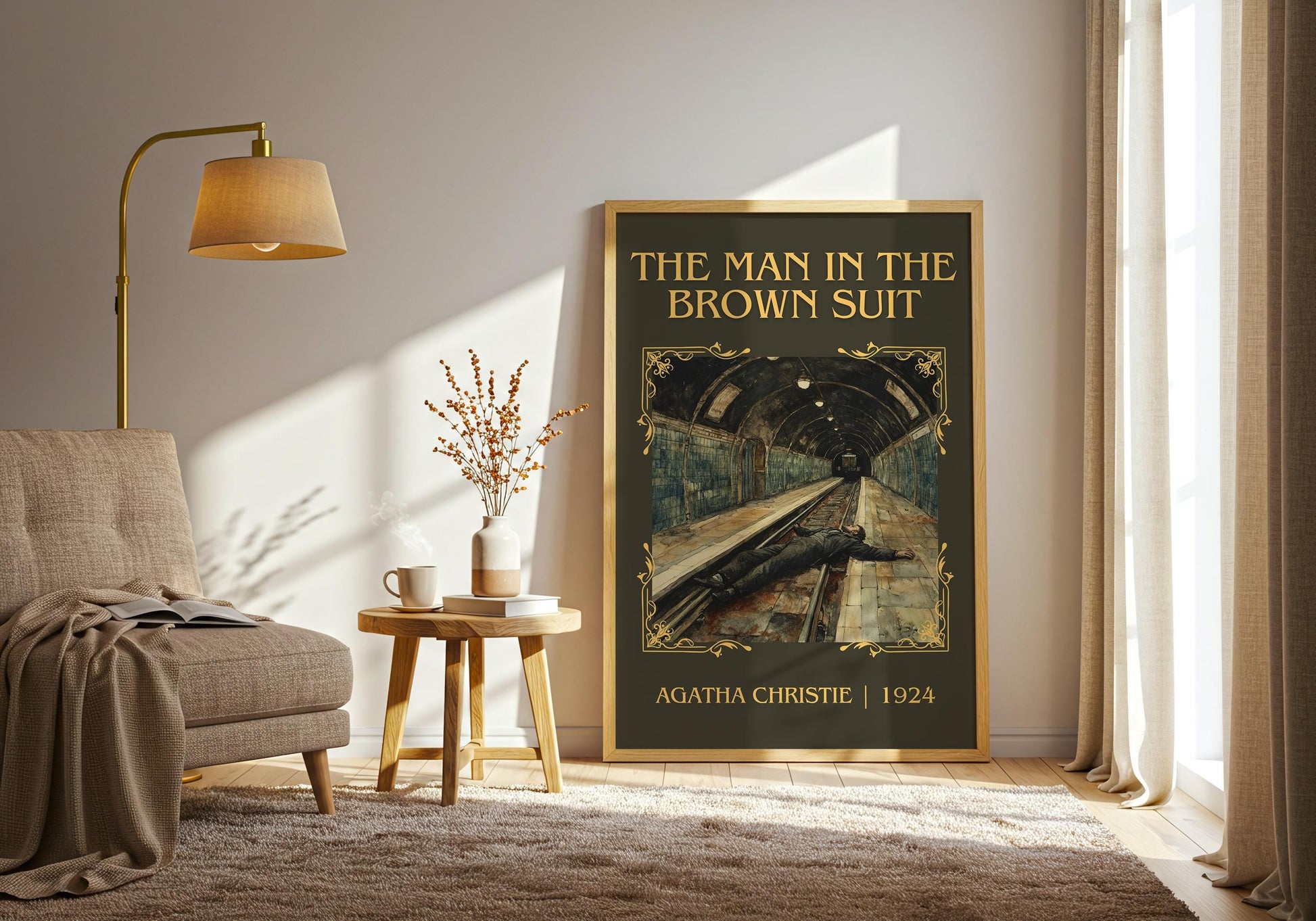The Man In The Brown Suit by Agatha Christie High Quality Poster Print. Free Delivery Wall Art-Author & Blurb Book/Novel Minimalist Art Gift