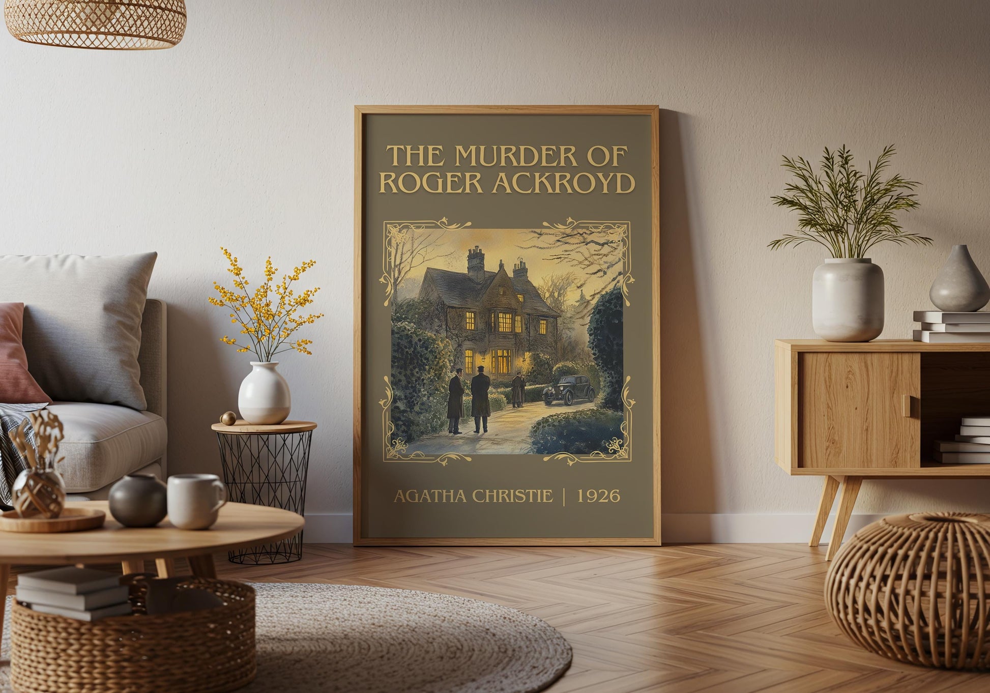 The Murder Of Roger Ackroyd by Agatha Christie High Quality Poster Print. Free Delivery Wall Art-Author&Blurb Book/Novel Minimalist Art Gift