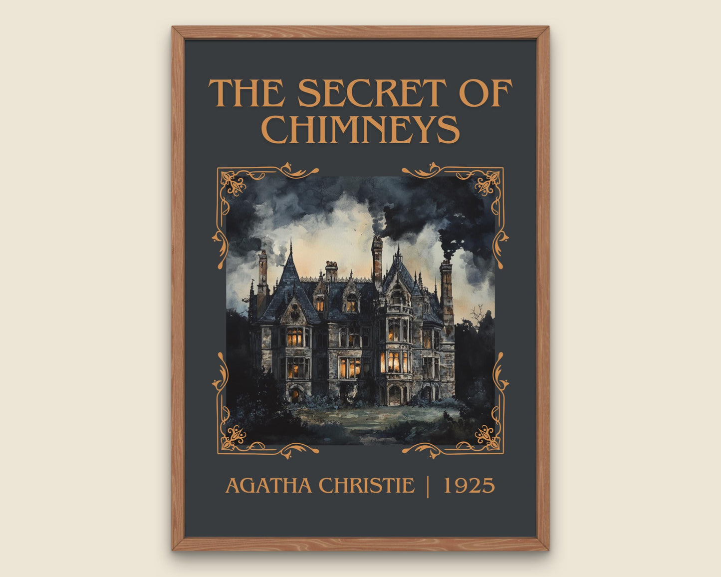 The Secret Of Chimneys by Agatha Christie High Quality Poster Print. Free Delivery Wall Art-Author & Blurb Book/Novel Minimalist Art Gift