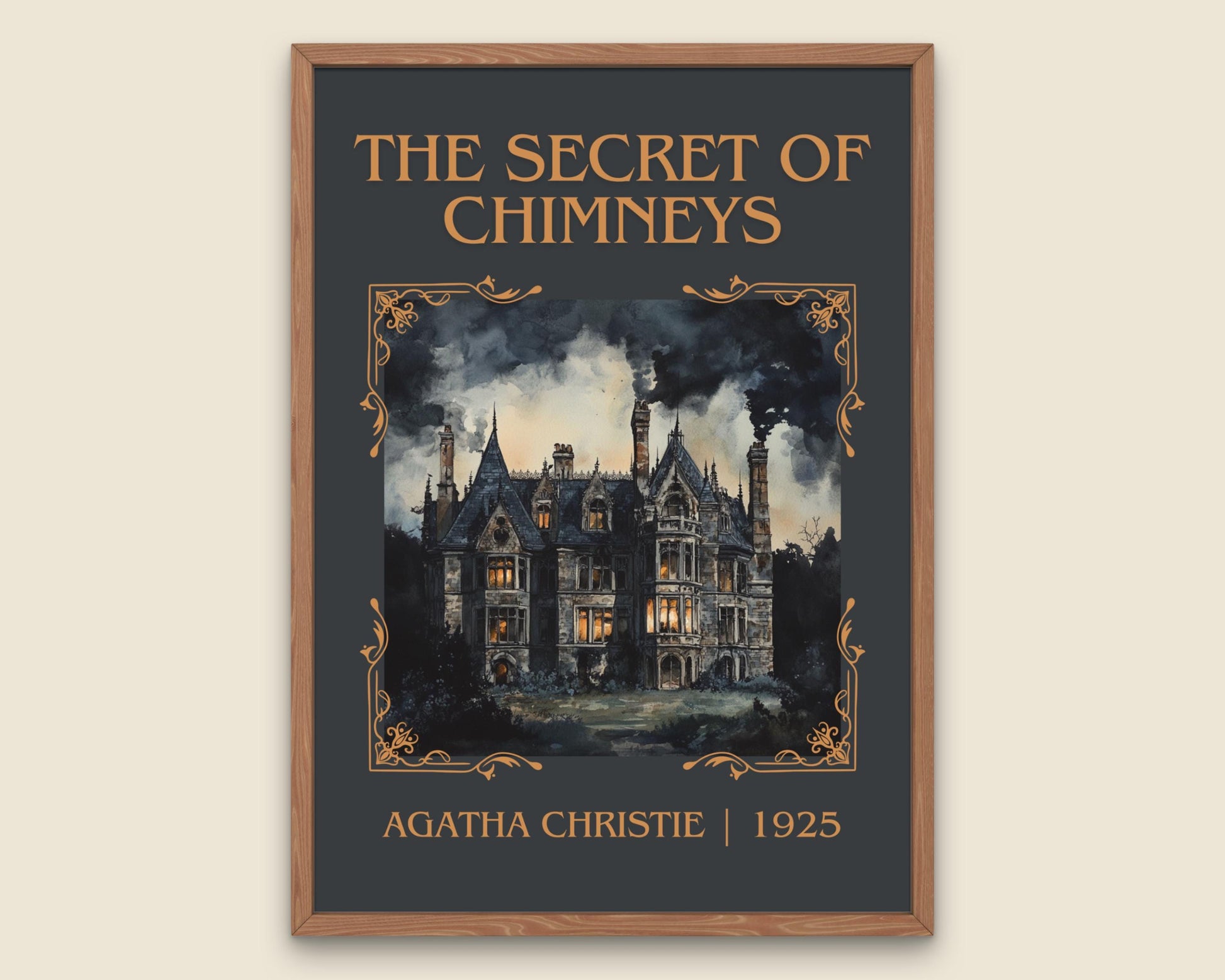 The Secret Of Chimneys by Agatha Christie High Quality Poster Print. Free Delivery Wall Art-Author & Blurb Book/Novel Minimalist Art Gift