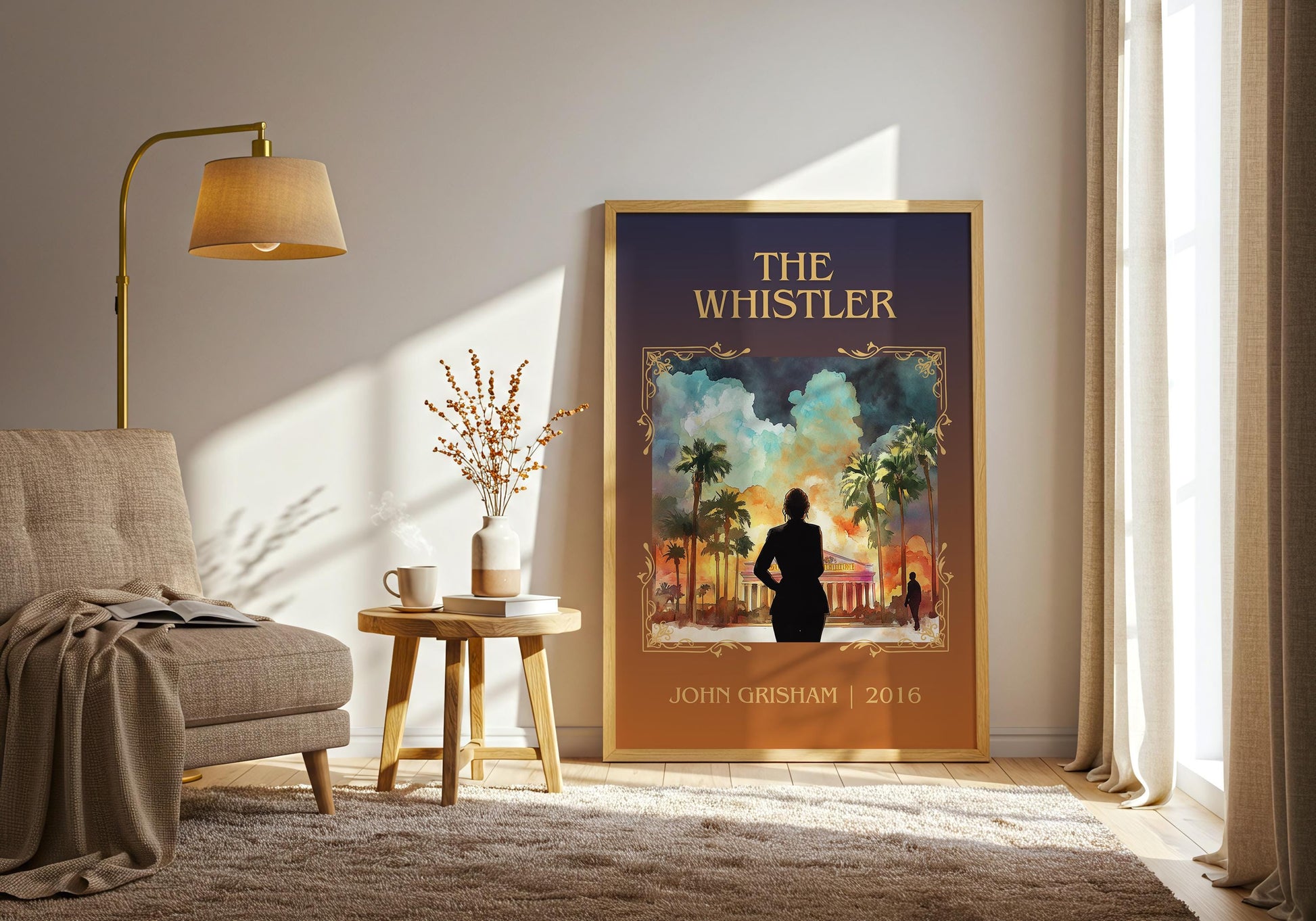 The Whistler by John Grisham High Quality Poster Print. Free Delivery Wall Art-Author & Blurb Book/Novel Minimalist Art Gift