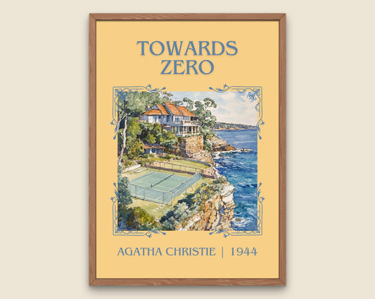 Towards Zero by Agatha Christie High Quality Poster Print. Free Delivery Wall Art-Author & Blurb Book/Novel Minimalist Art Gift