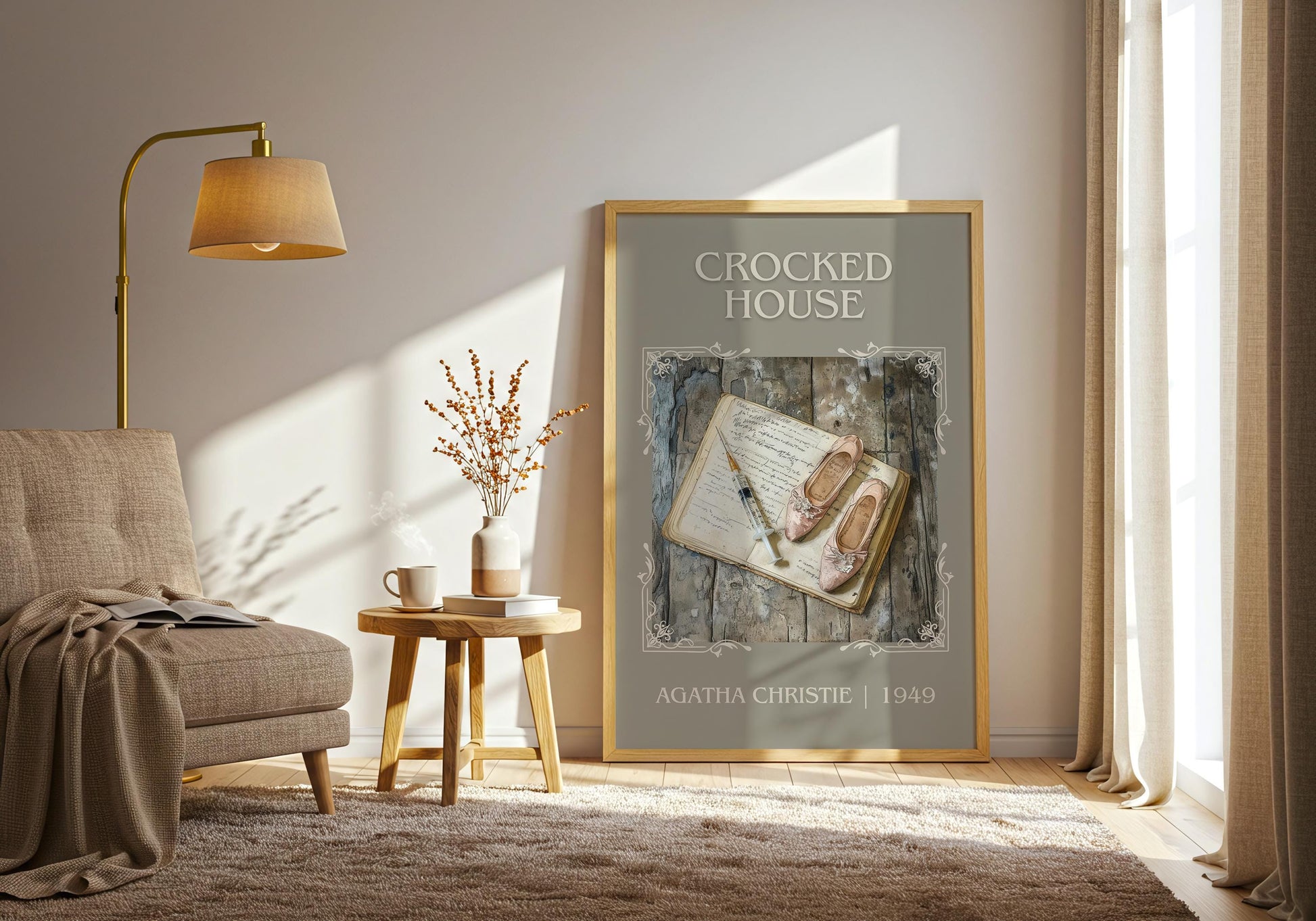 Crooked House by Agatha Christie High Quality Poster Print. Free Delivery Wall Art. Author & Blurb Book / Novel Minimalist Art Gift Decor